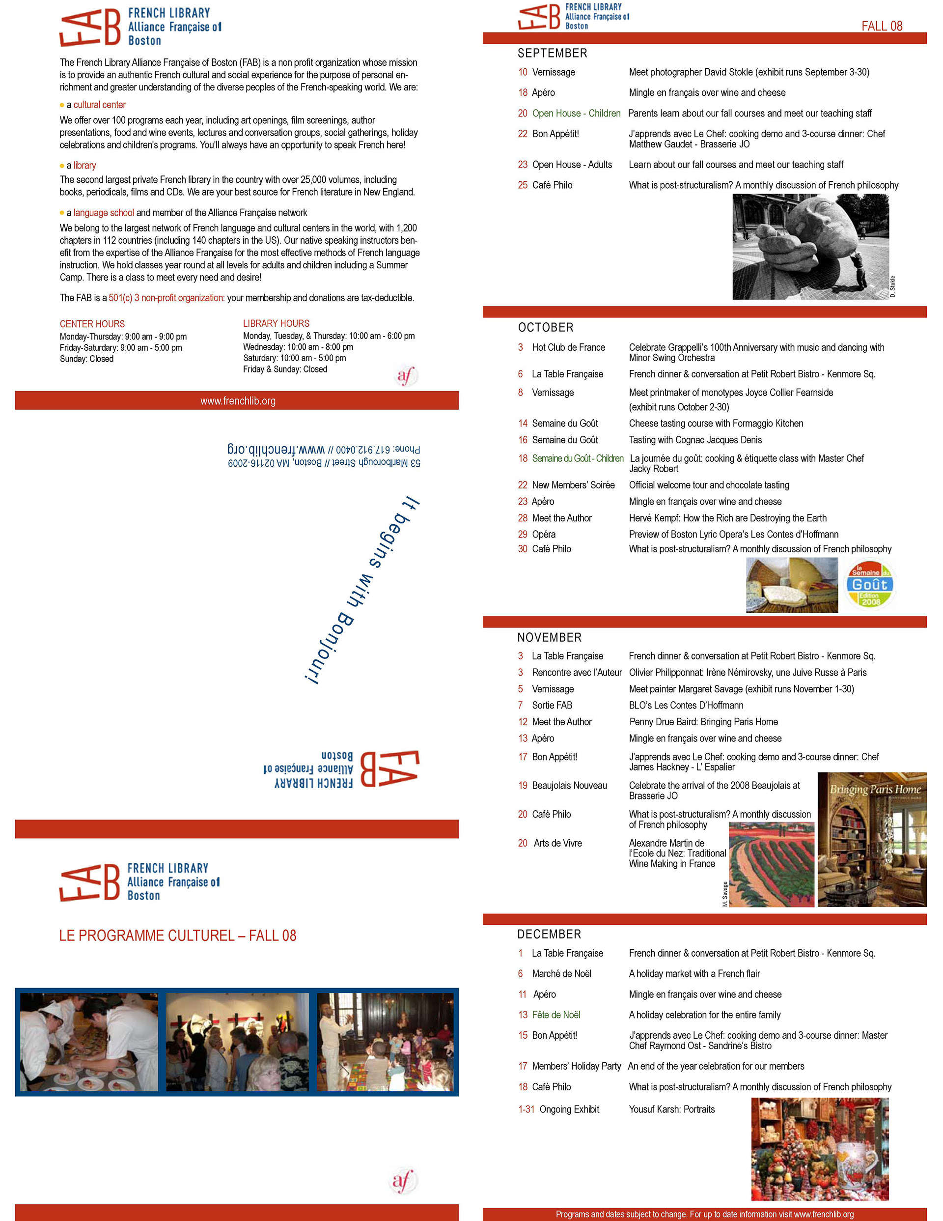 French Cultural Center Calendar