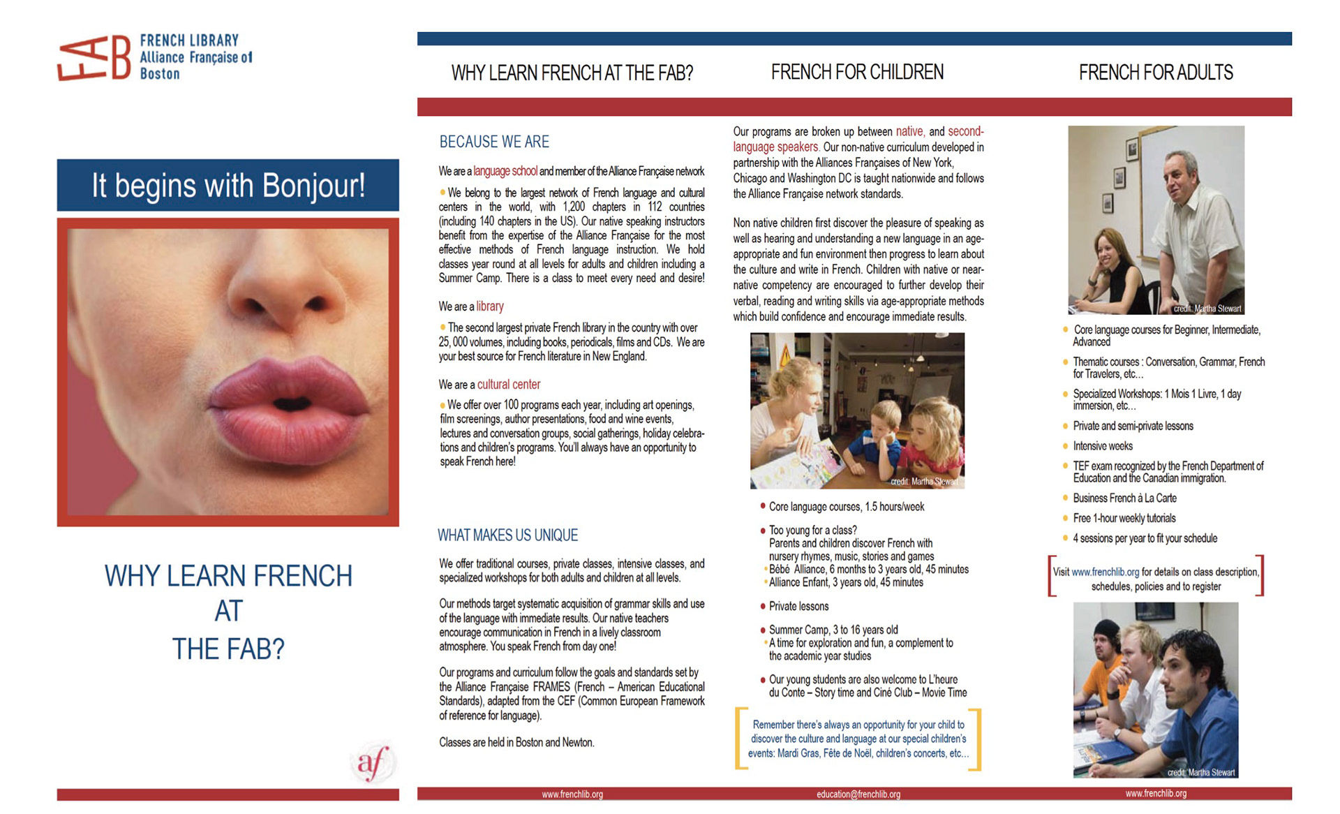 French Cultural Center Educational Brochure