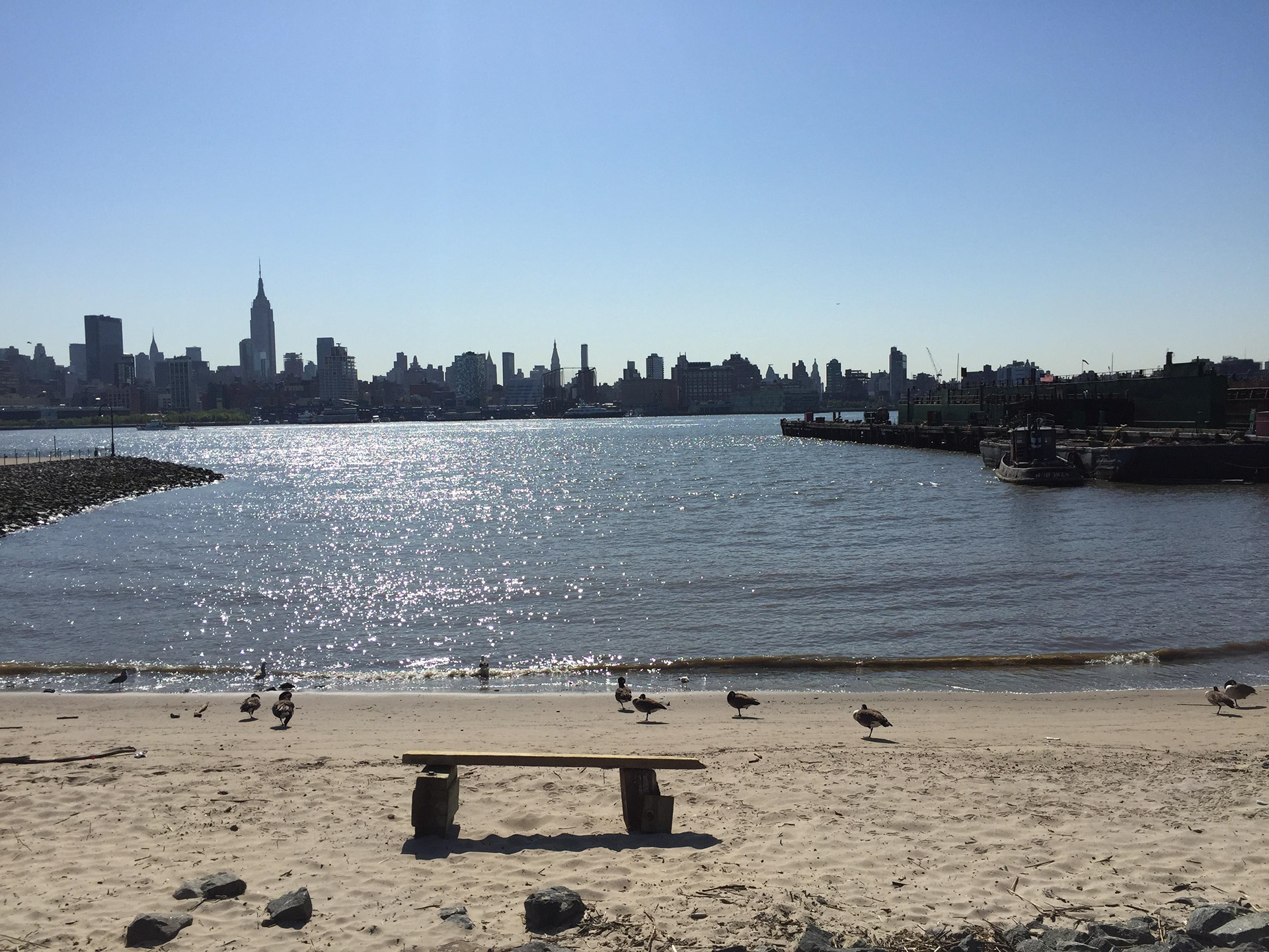 beach scene in hoboken