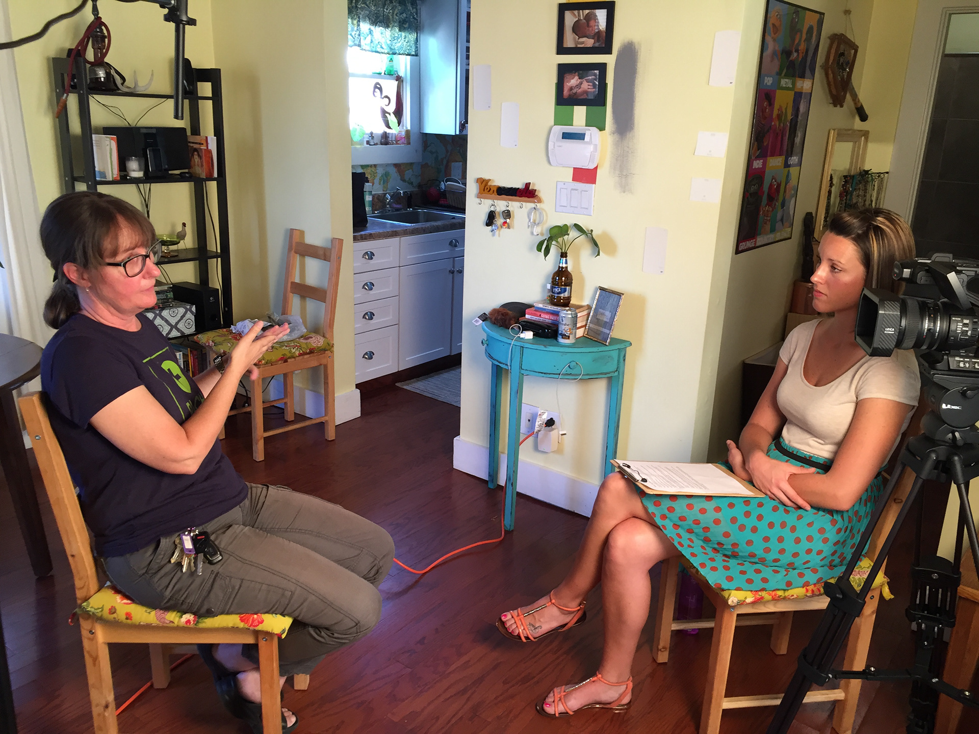 Discussing patient cases.