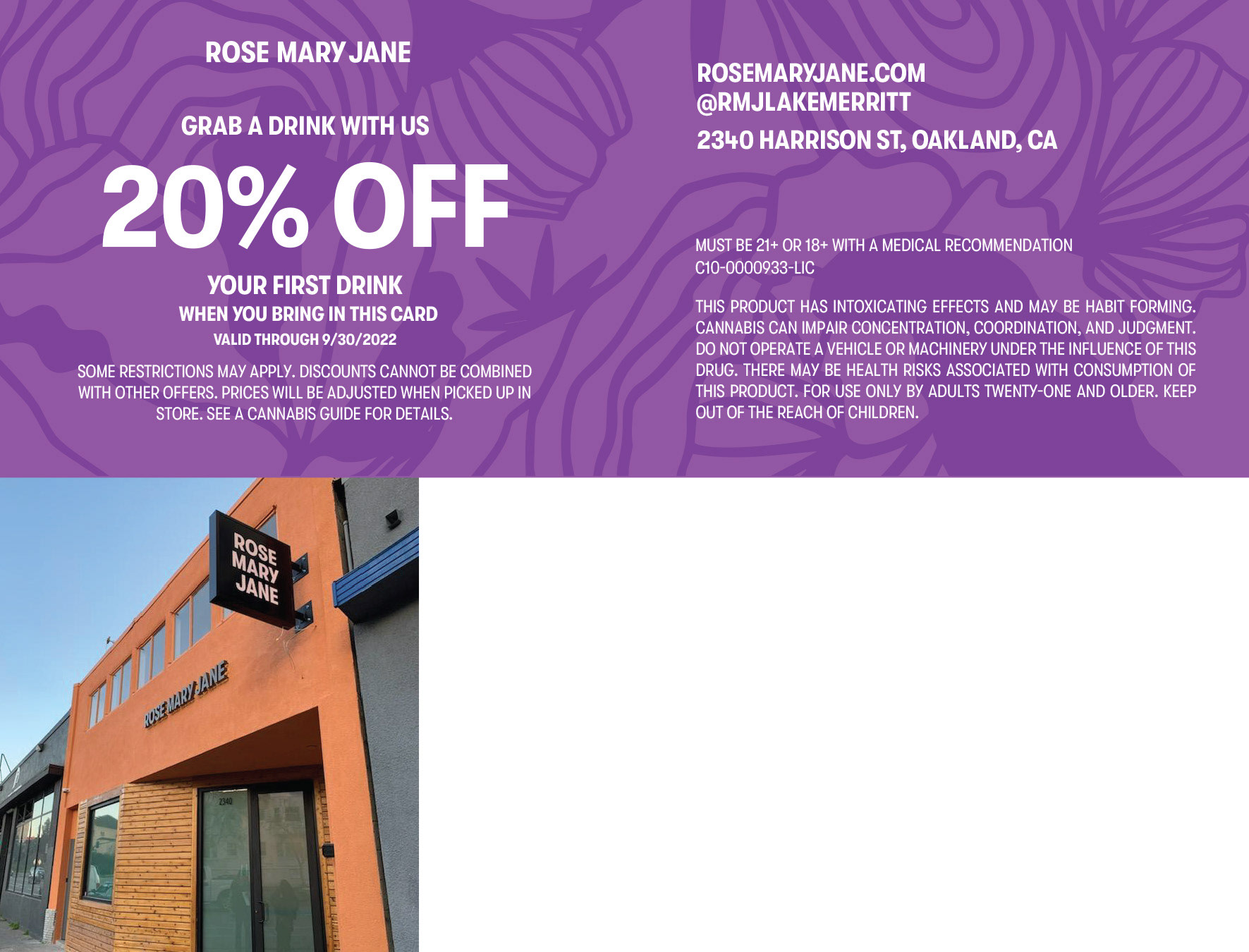 Grand Opening Mailer, back