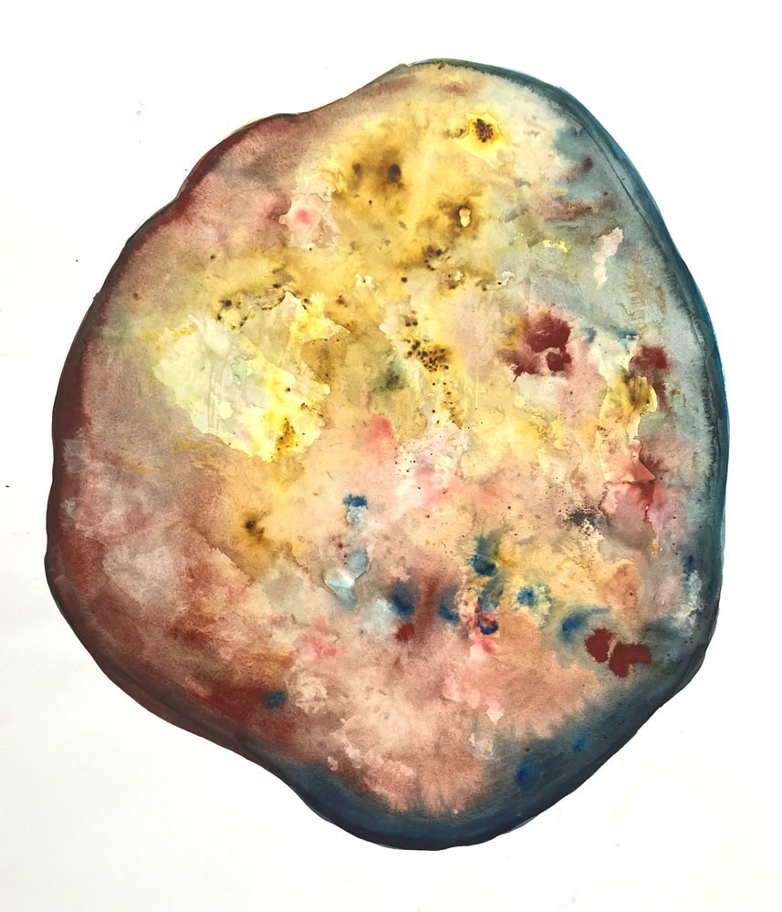 Stone from Kropakova Vrutice, 2026 - Ink and pigments on Salland paper, 56x76cm