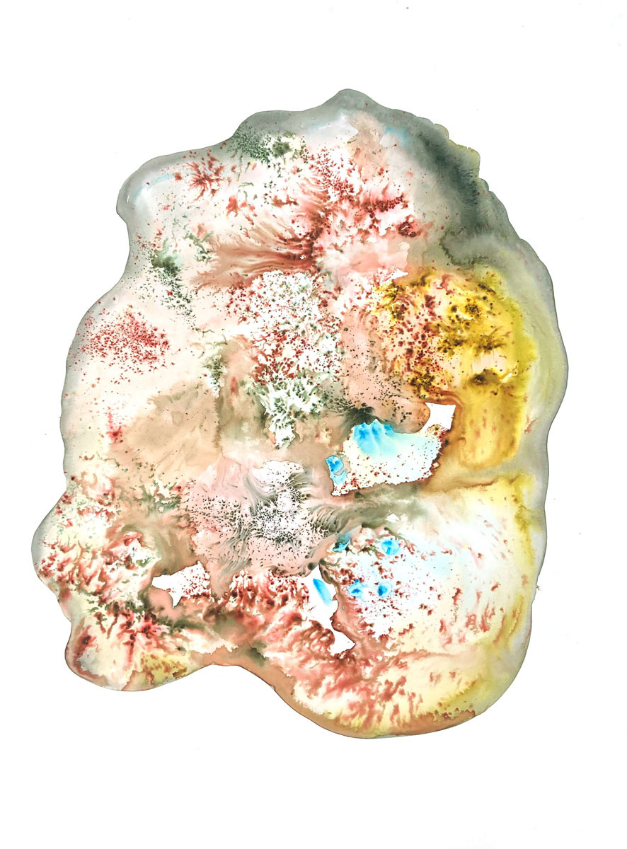 Quiberville tide, 2026 - Ink and pigments on Salland paper, 56x76cm