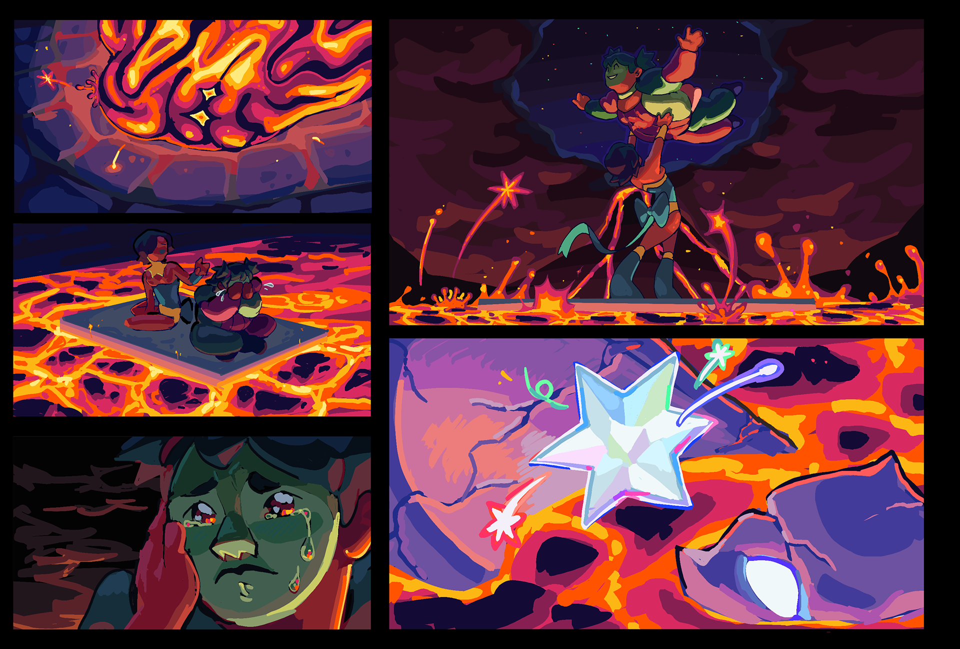 Beat boards/color exploration for "Snubbed" capstone film.