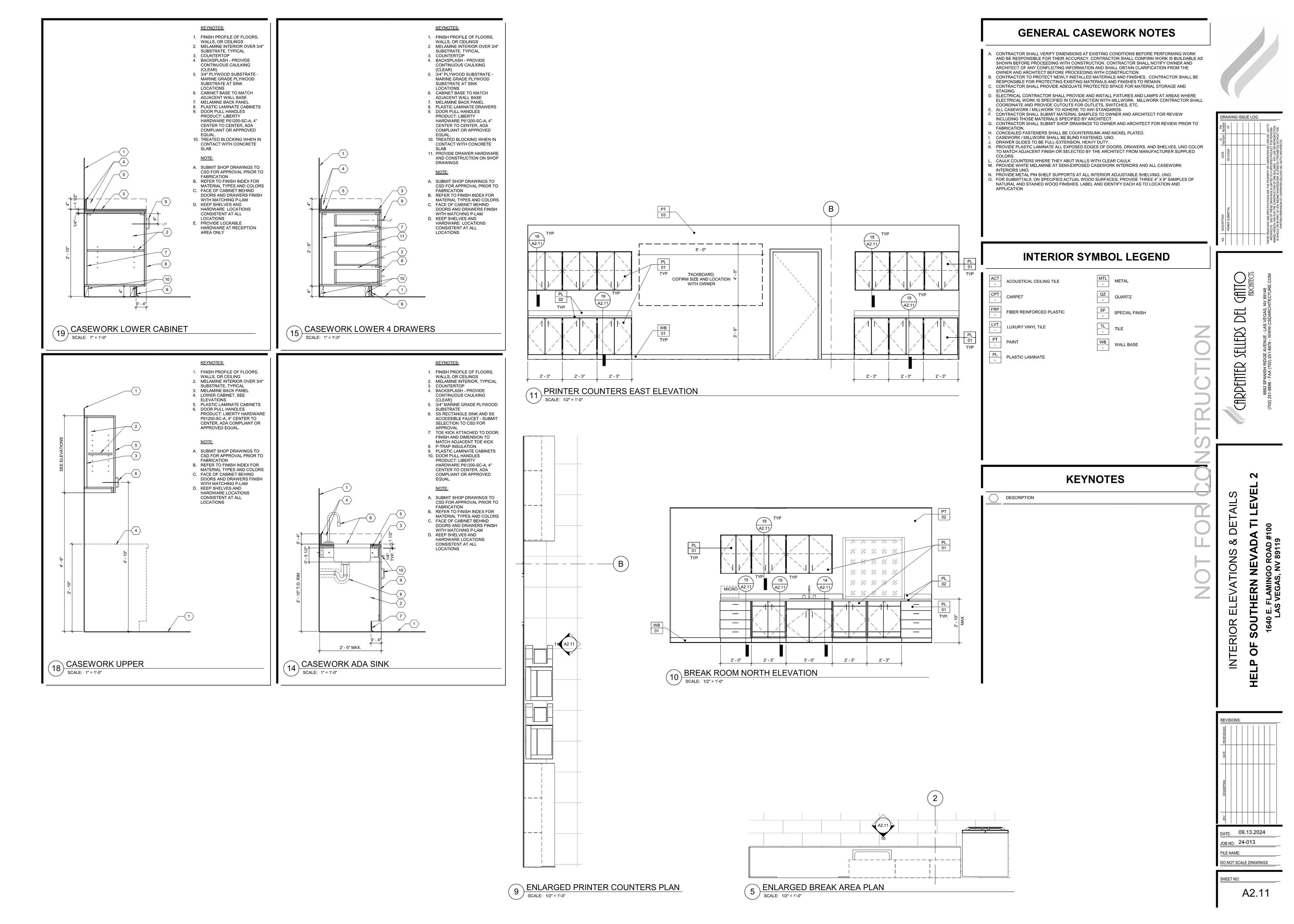 INTERIOR ELEVATIONS AND CASEWORK