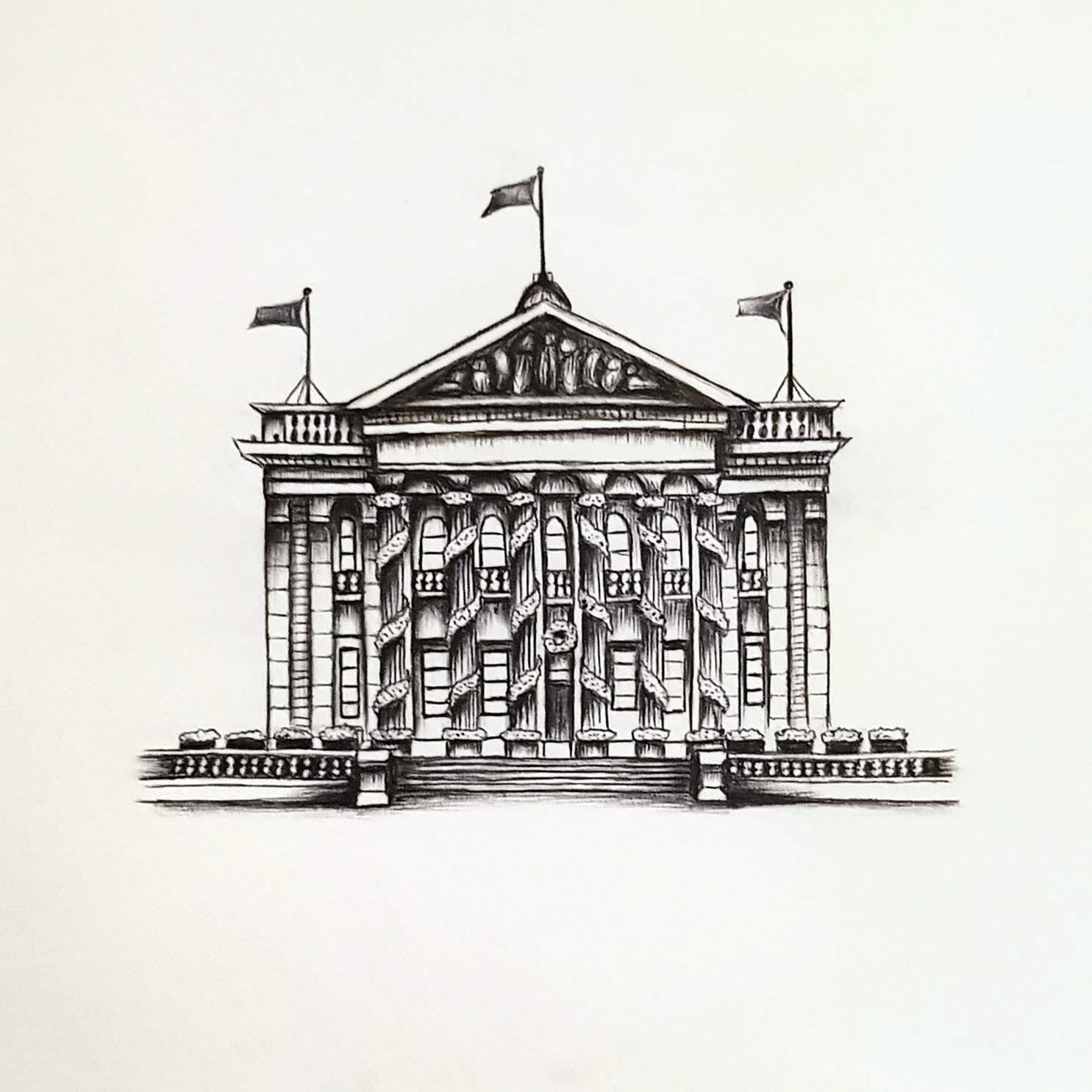 Pen Illustration, The Dome, Edinburgh