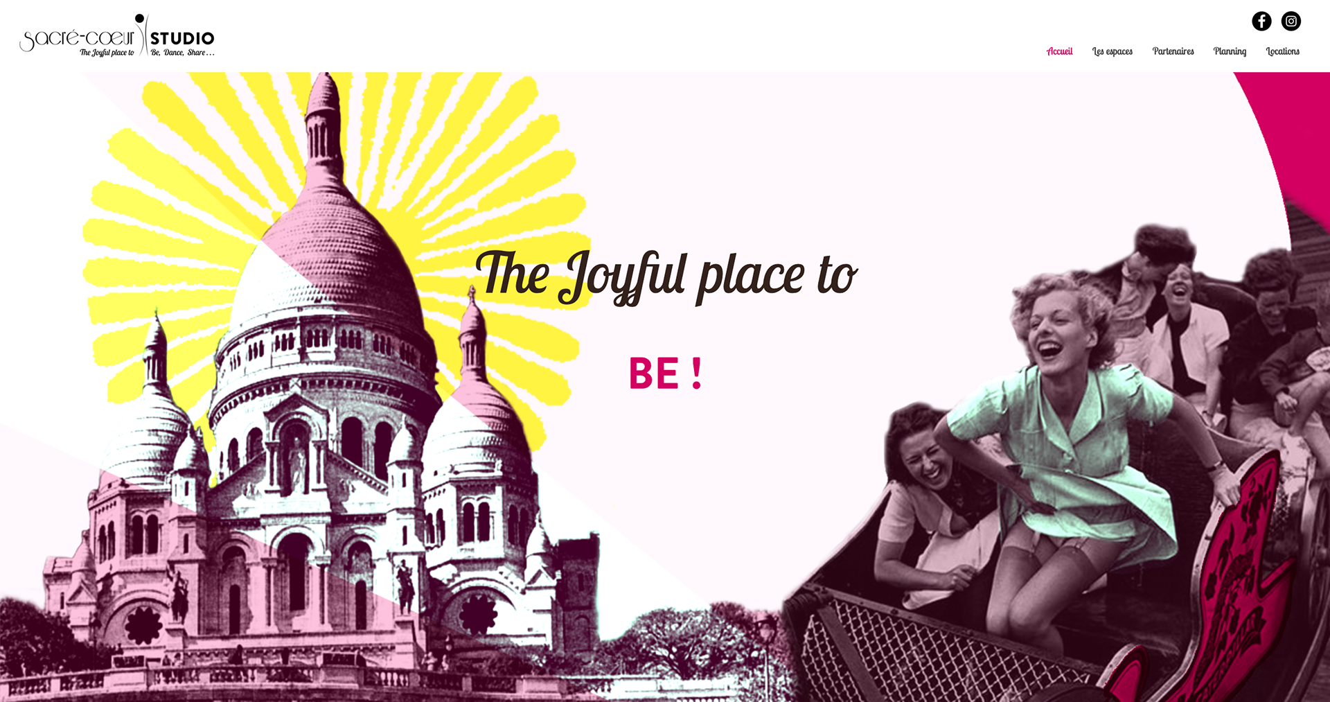 page d'accueil du site du Sacré-Coeur Studio