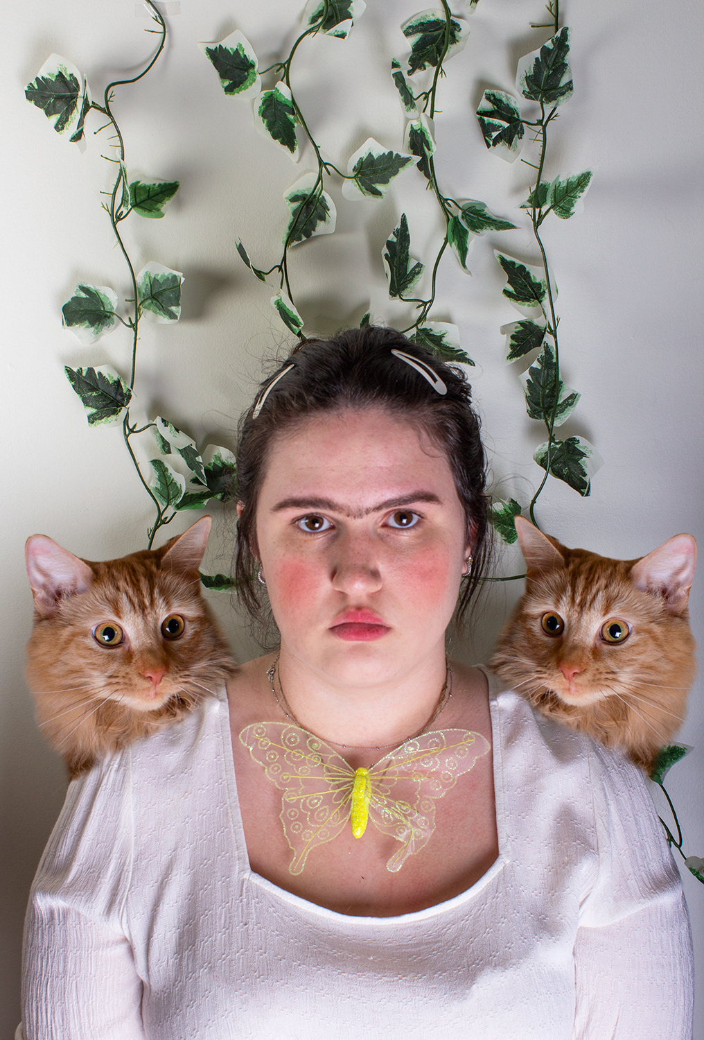 Self Portrait with a Butterfly Necklace