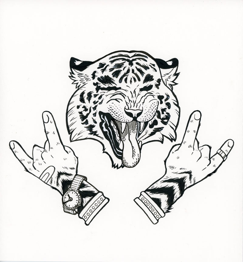 "Rad Tiger" Ink. 8.5"x11" 2021.