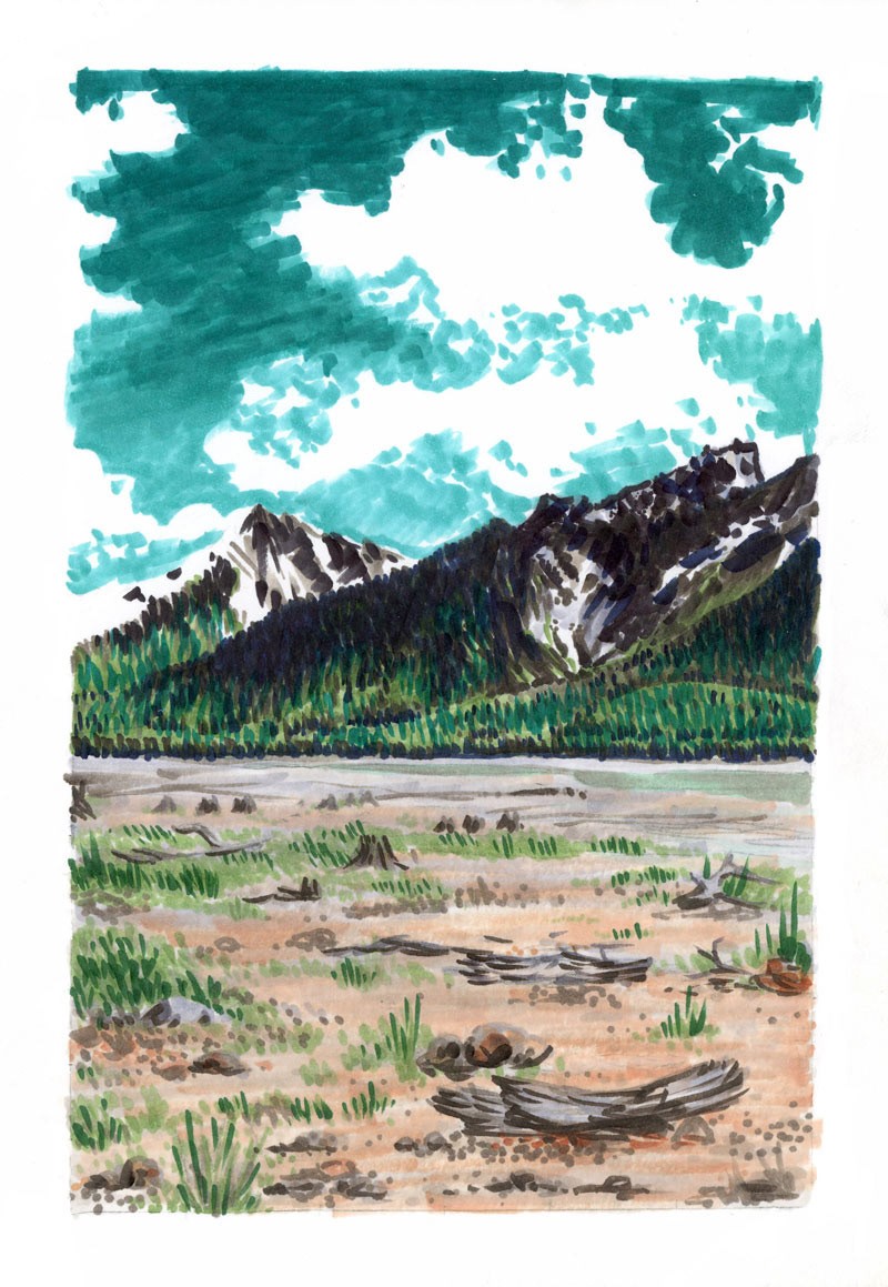 "Valemount Canoe Reach" Marker. 8.5"x11" 2020.