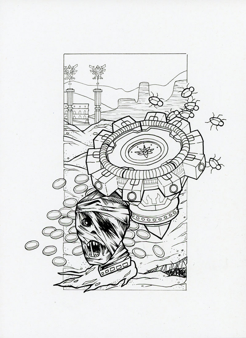 "Gerudo Desert" Ink. 8.5"x11" 2020.