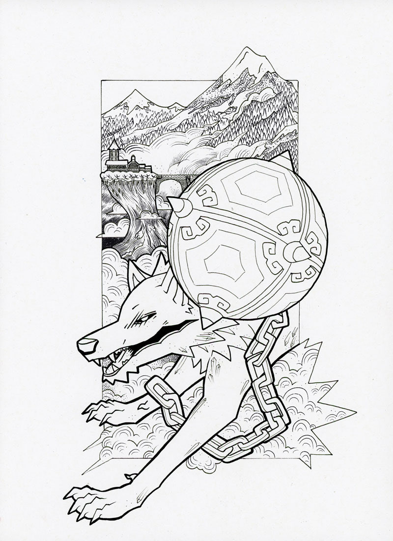 "Snowpeak Ruins" Ink. 8.5"x11" 2020.