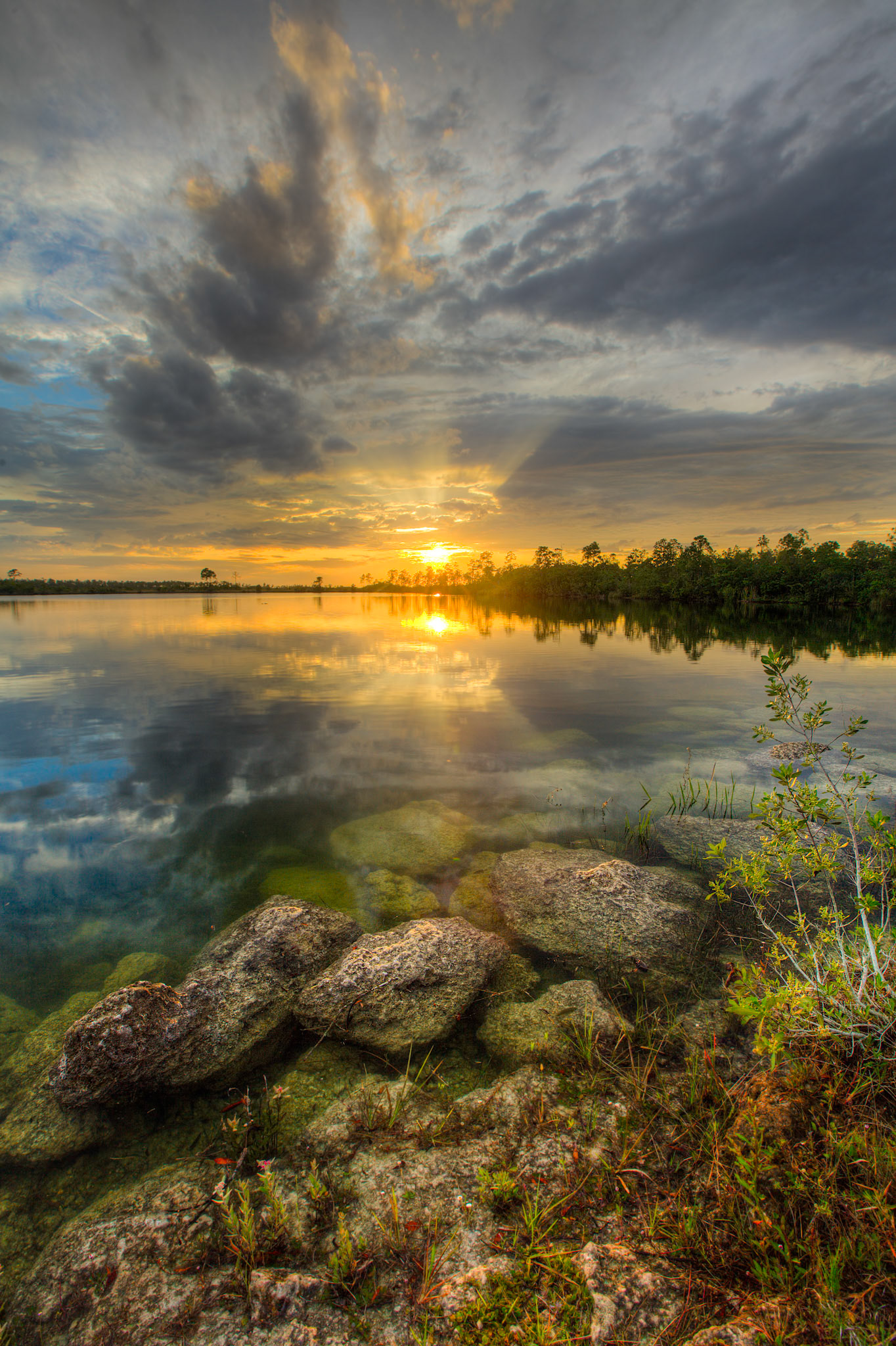Sunset Over Still Water