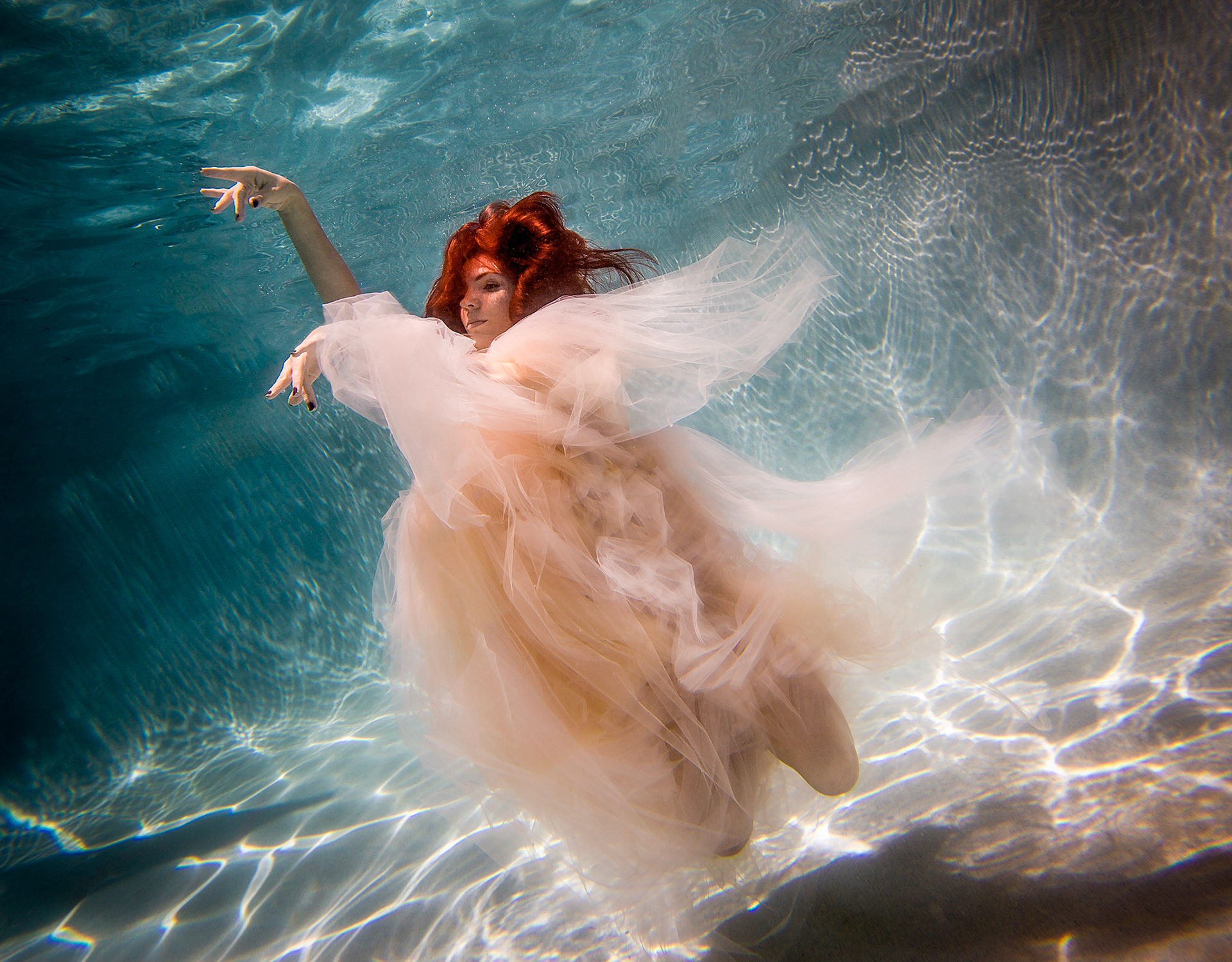 Alexandria modeling in the pool.