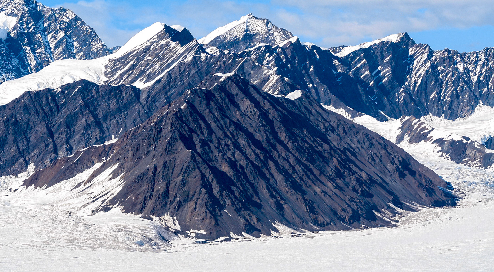 Dark Peak Over Glacial Basin - 2229