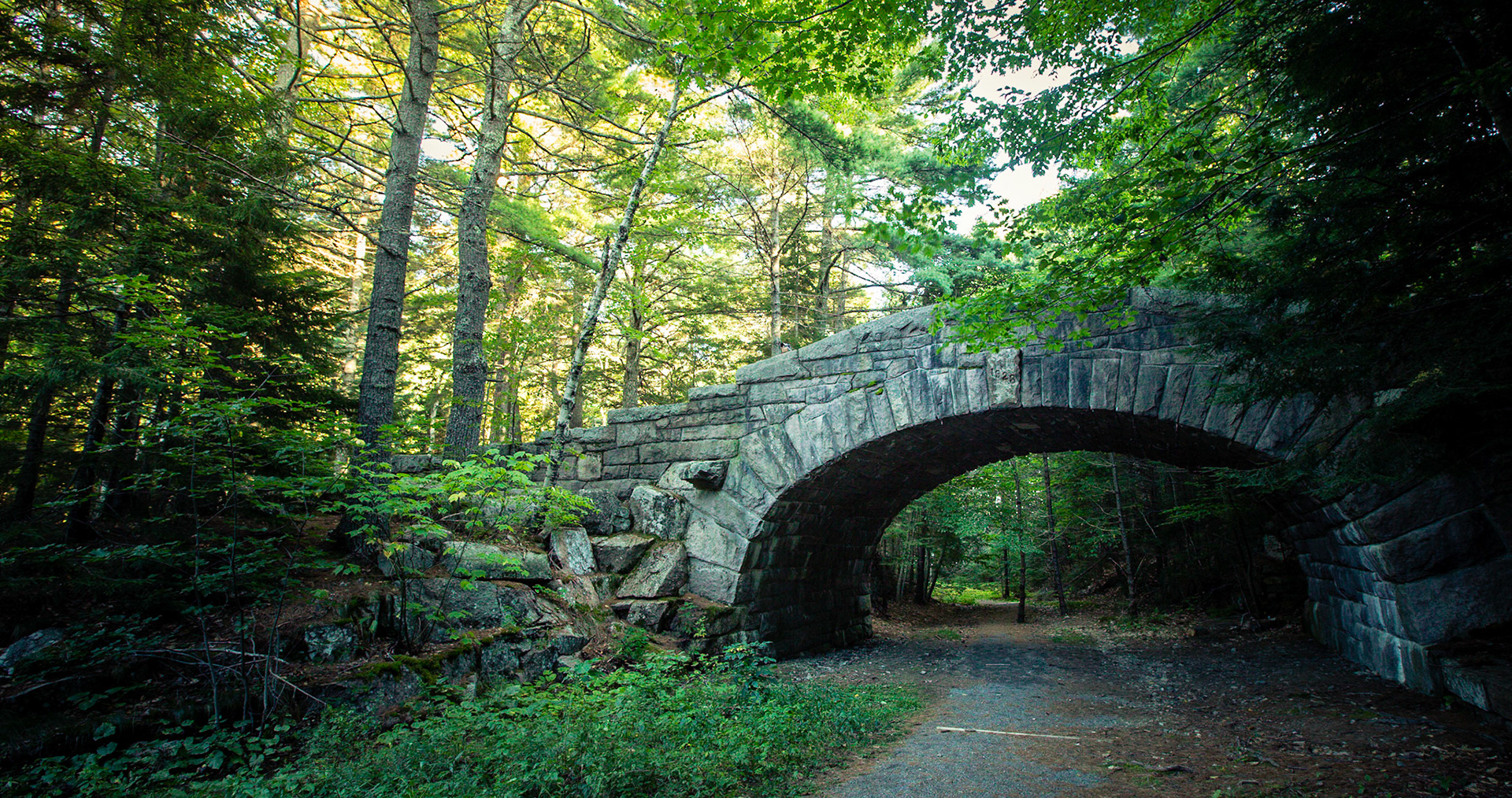 Granite Arch on Carriage Road - 1702
