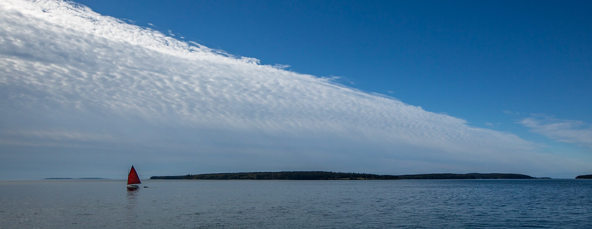 Red Sail Under Mackerel Sky - 1721
