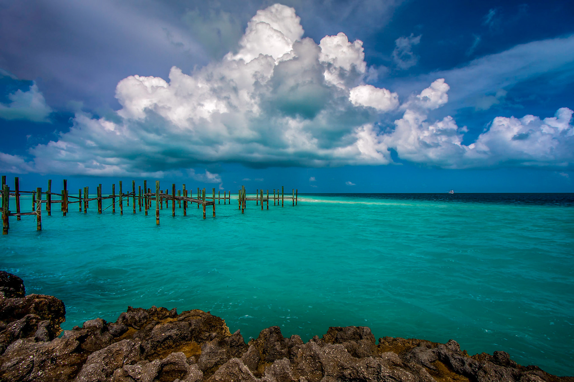 5716-A destroyed dock in Current North Eleuthera.