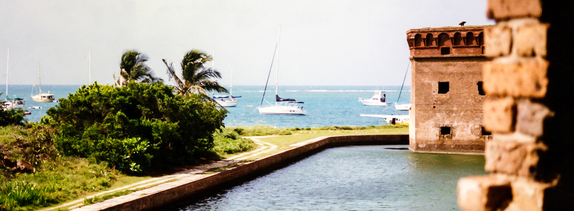 Moat and Anchored Sailboats - 315