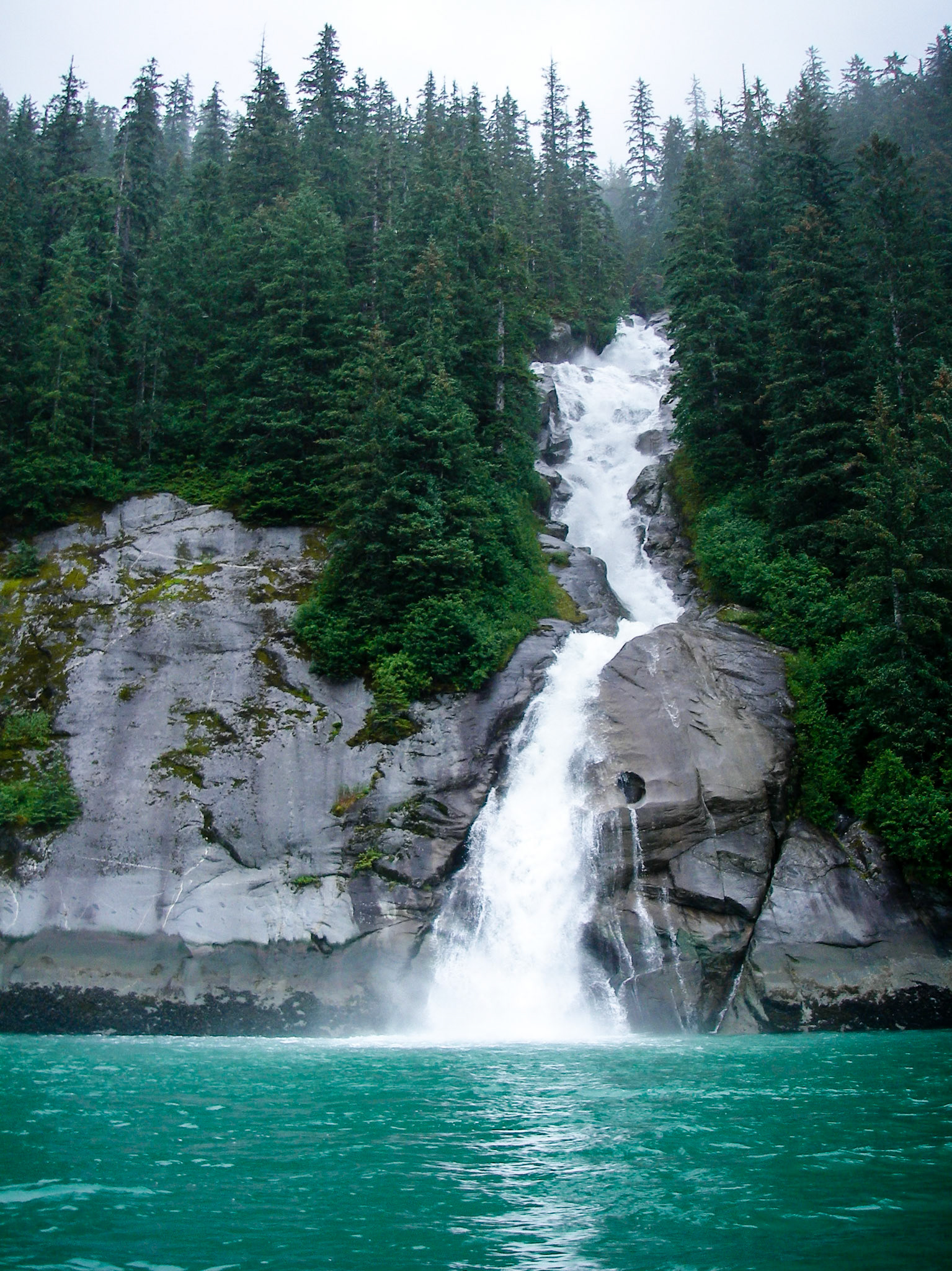Waterfall into Turquoise Sea - 4310