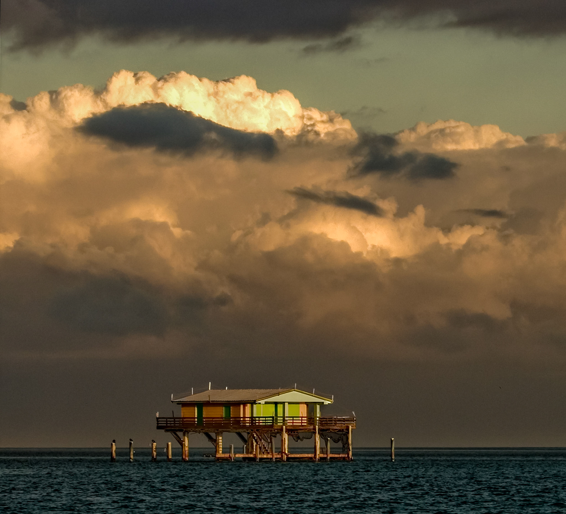 Stilt House Under Storm Clouds - 2003