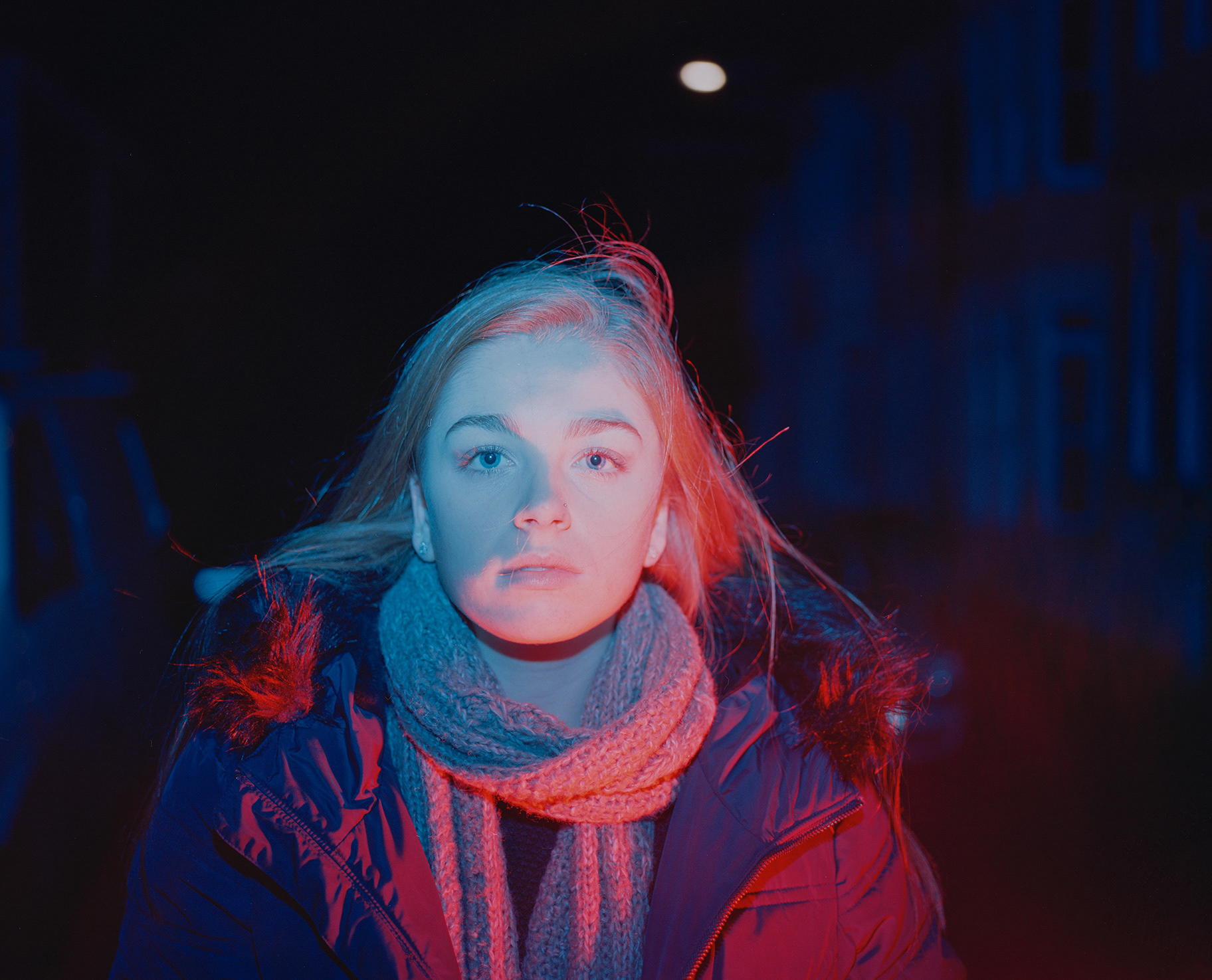 Niamh shot on location on 120mm film, coloured flash