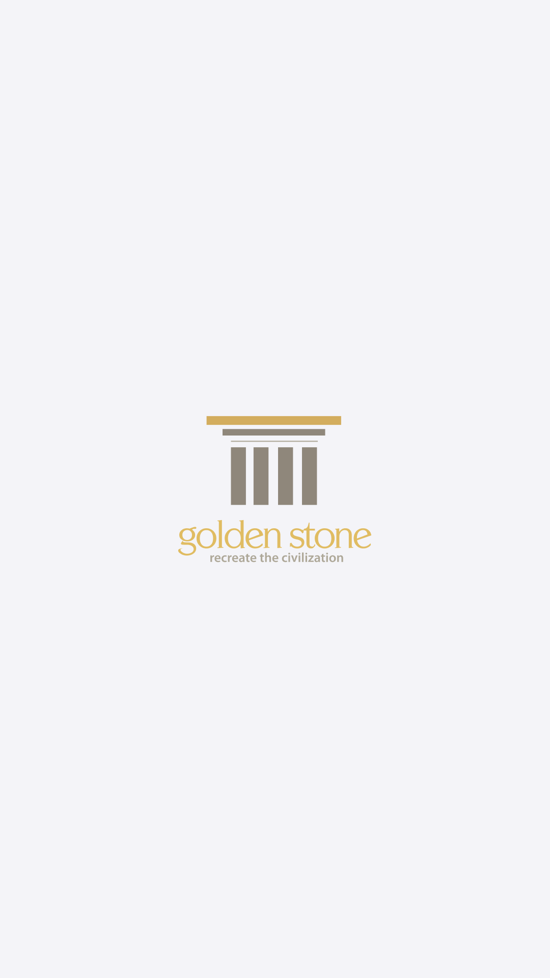 Logo symbolizing strength and heritage for Golden Stone, representing Saudi architectural tradition in construction projects.