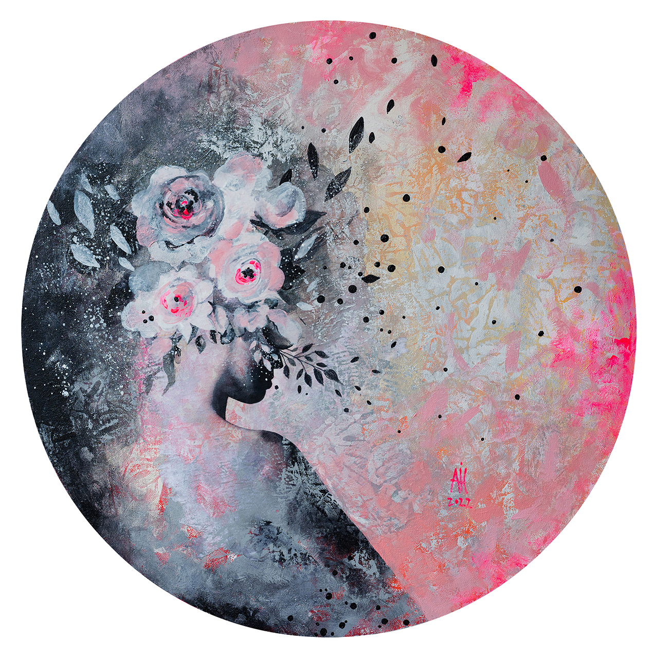 Kissed by a rose 60 cm diameter 2022