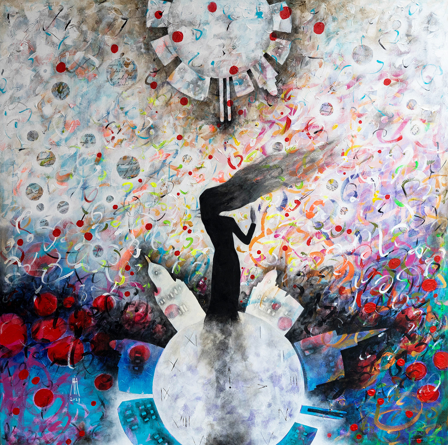 Confetti mixed media/canvas 100 cm/100 cm 2021