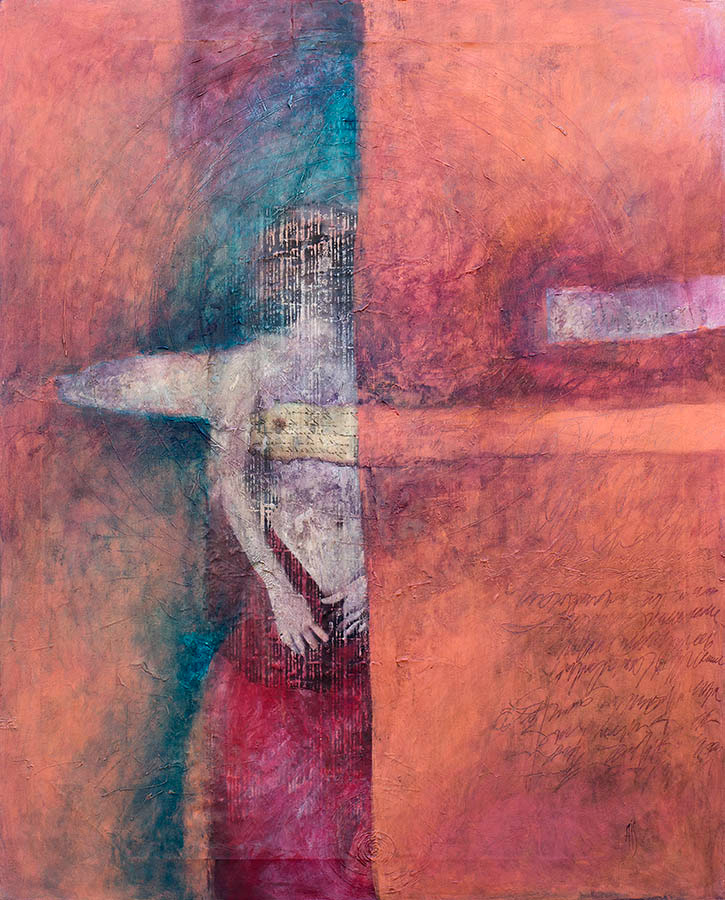 "Hide" 2010 mixed media/canvas