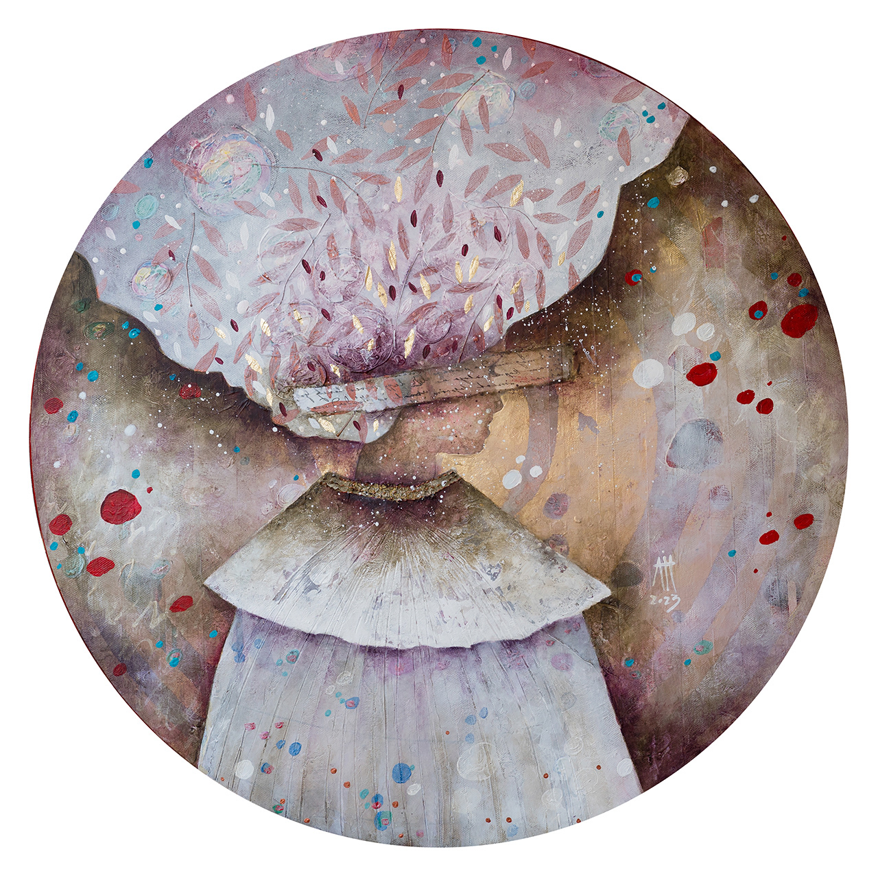 White poem 60 cm dimeter 2023