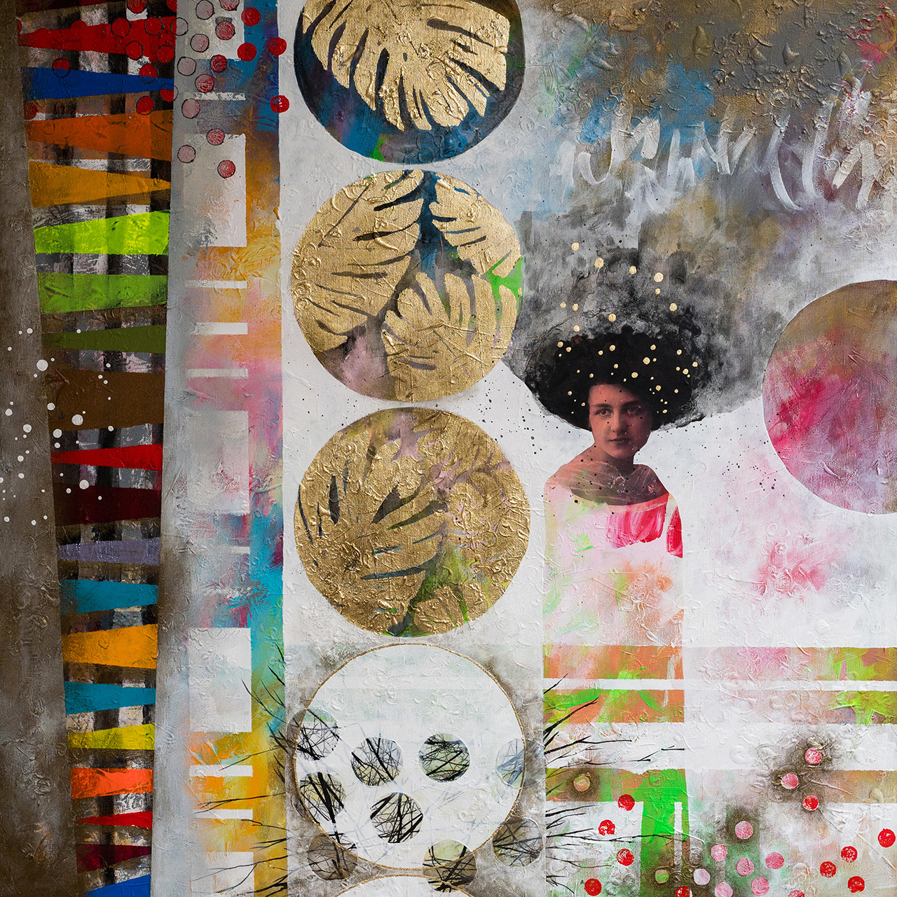 Circle of life - 4 generations mixed media/canvas 80/80 cm 2022