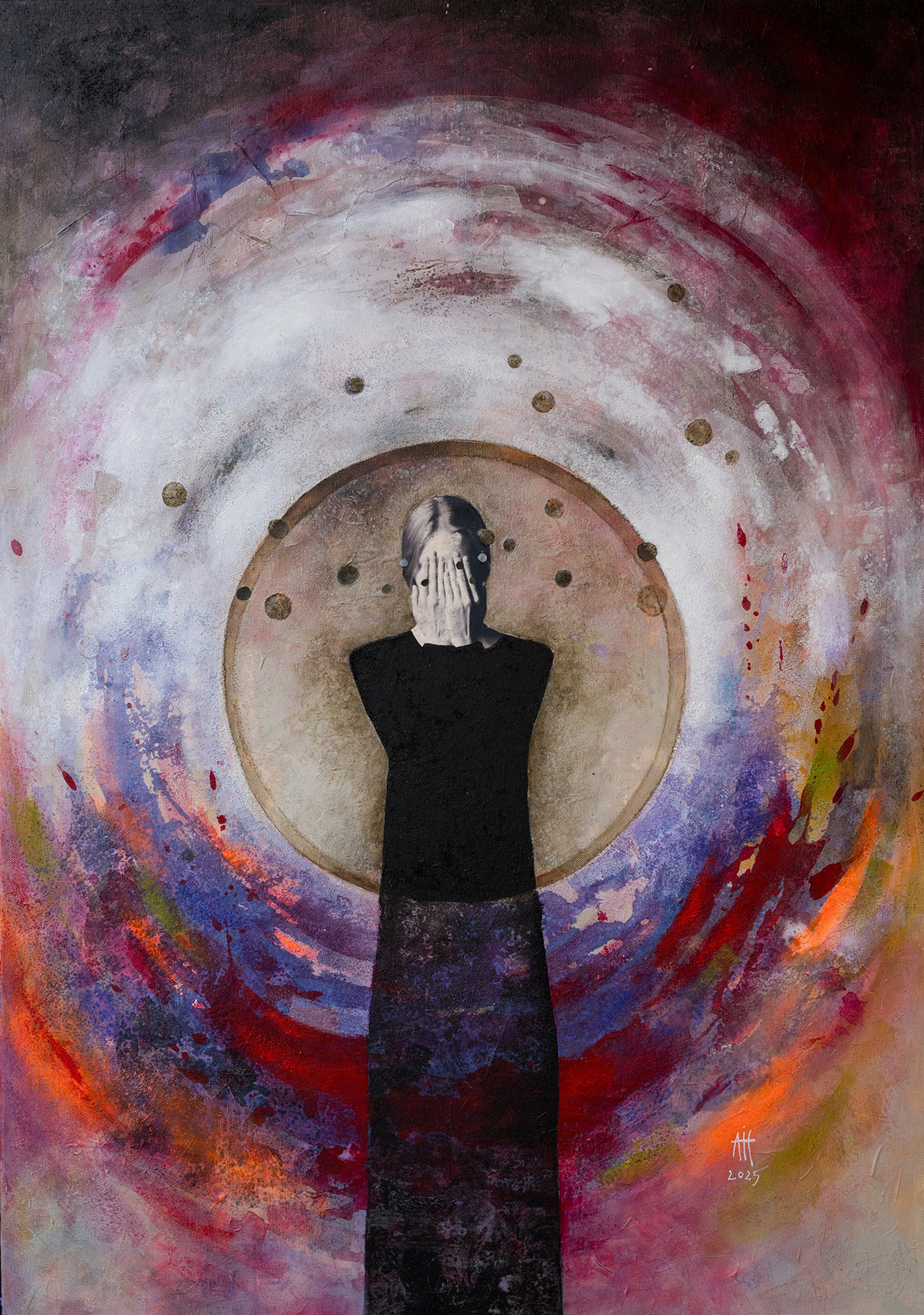 La Refuge/Hiding mixed media/canvas 70/100 cm 2025