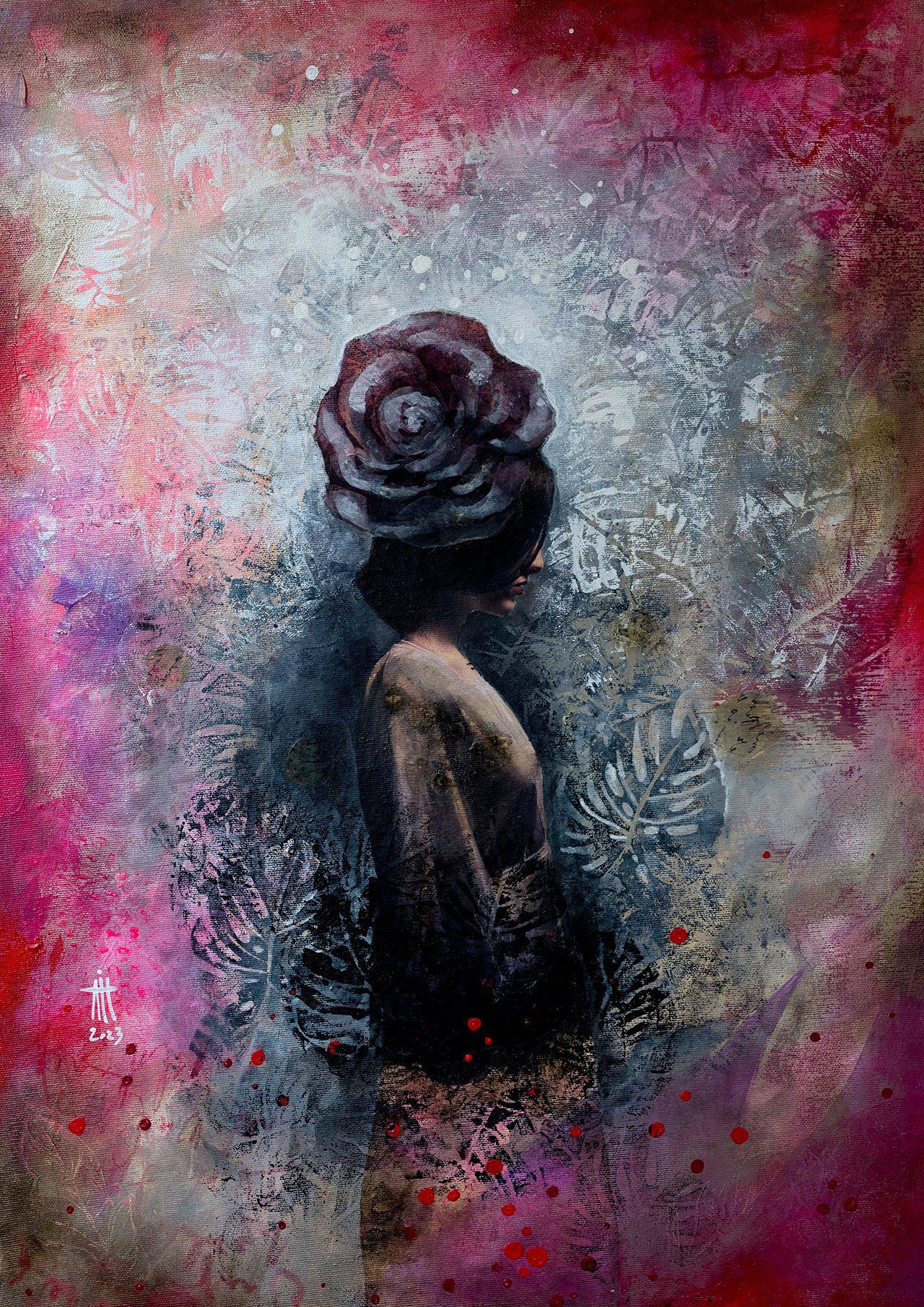 mixed media/canvas 50/70 cm