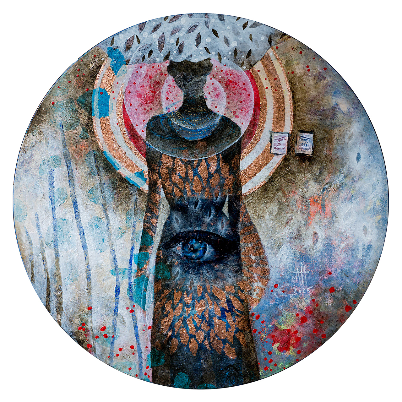 The third eye- mixed media/canvas 60 cm diameter 2025