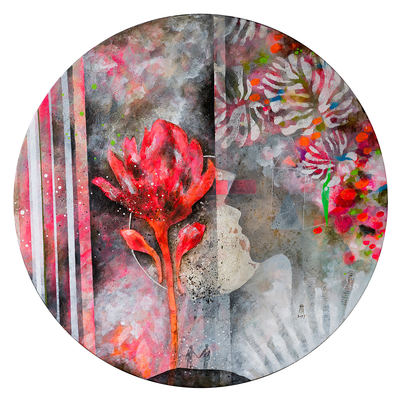 The Flower of Enchantment mixed media/canvas 80 cm diameter 2025