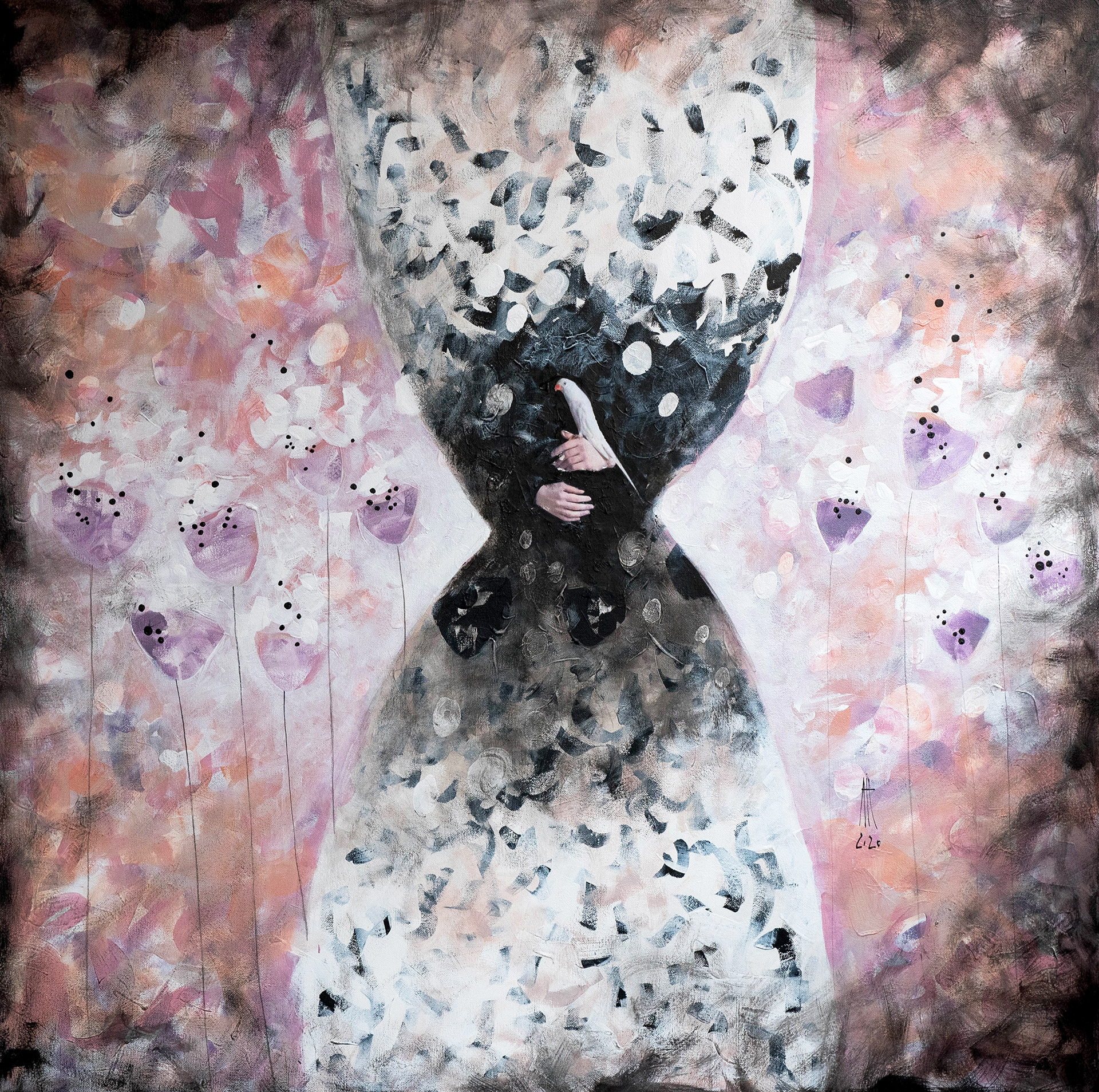 The Hour Glass 2020 mixed media/canvas 1m/1m