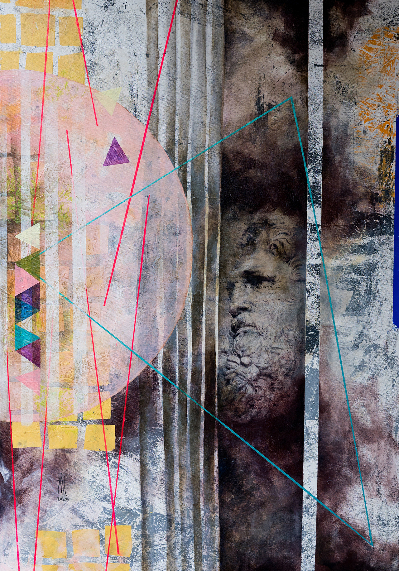 Greek, Mixed media/canvas, 70/100 cm