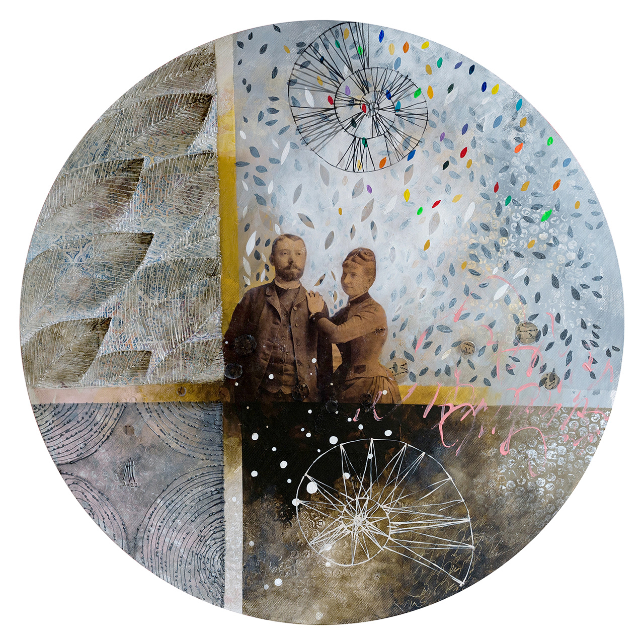 Love of 1920 - mixed media/canvas 60 cm diameter 2022