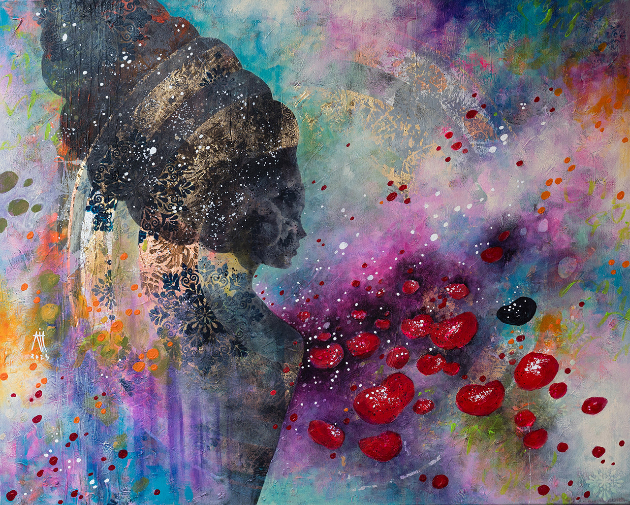 Dreaming about the Universe 70/100cm mixed media on canvas 2023