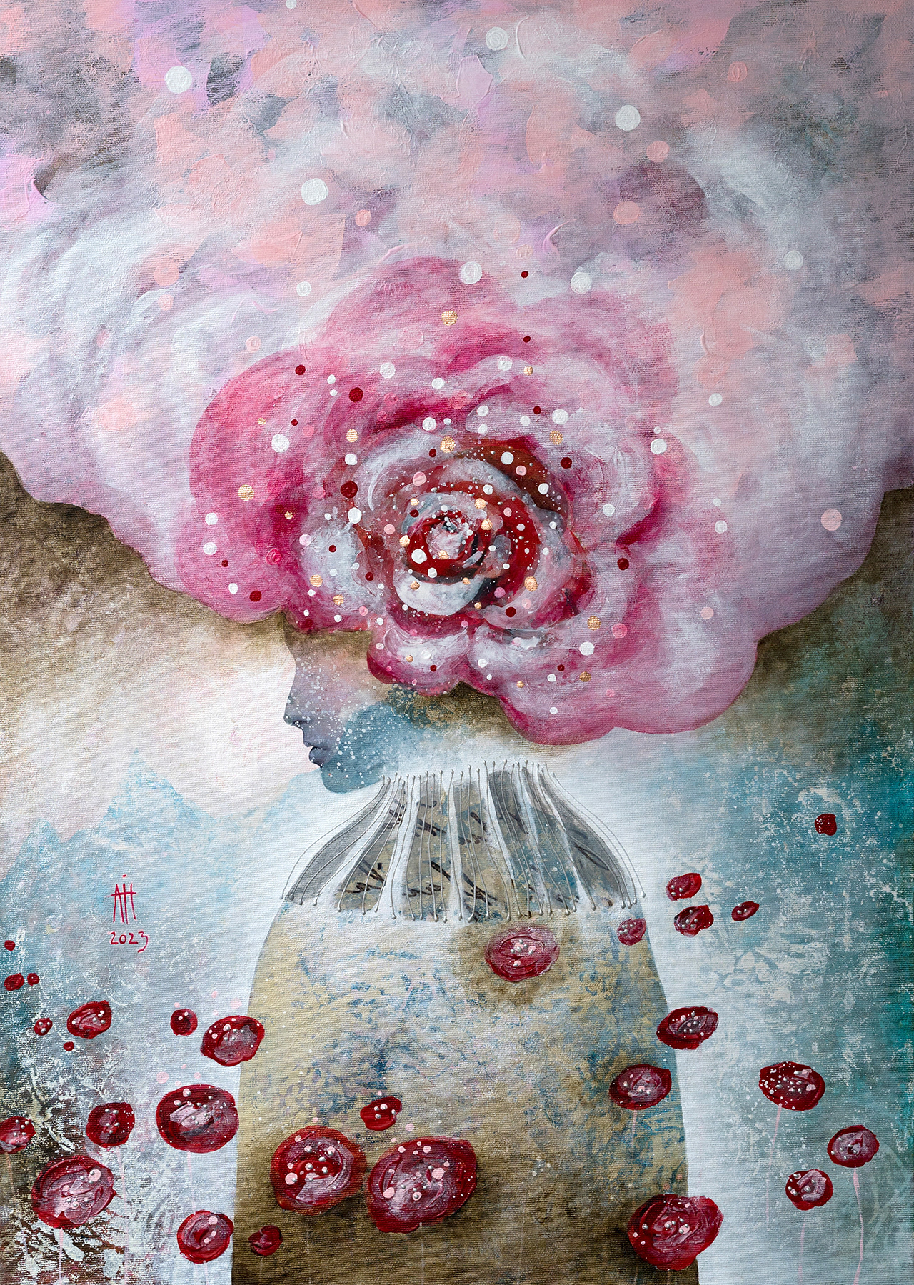 mixed media/canvas 50/70 cm