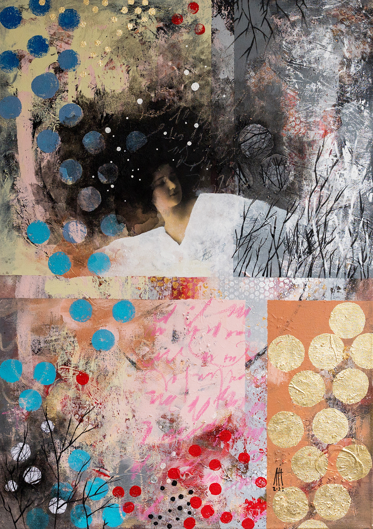 Portrait from the past - mixed media/canvas 50/70 cm 2022