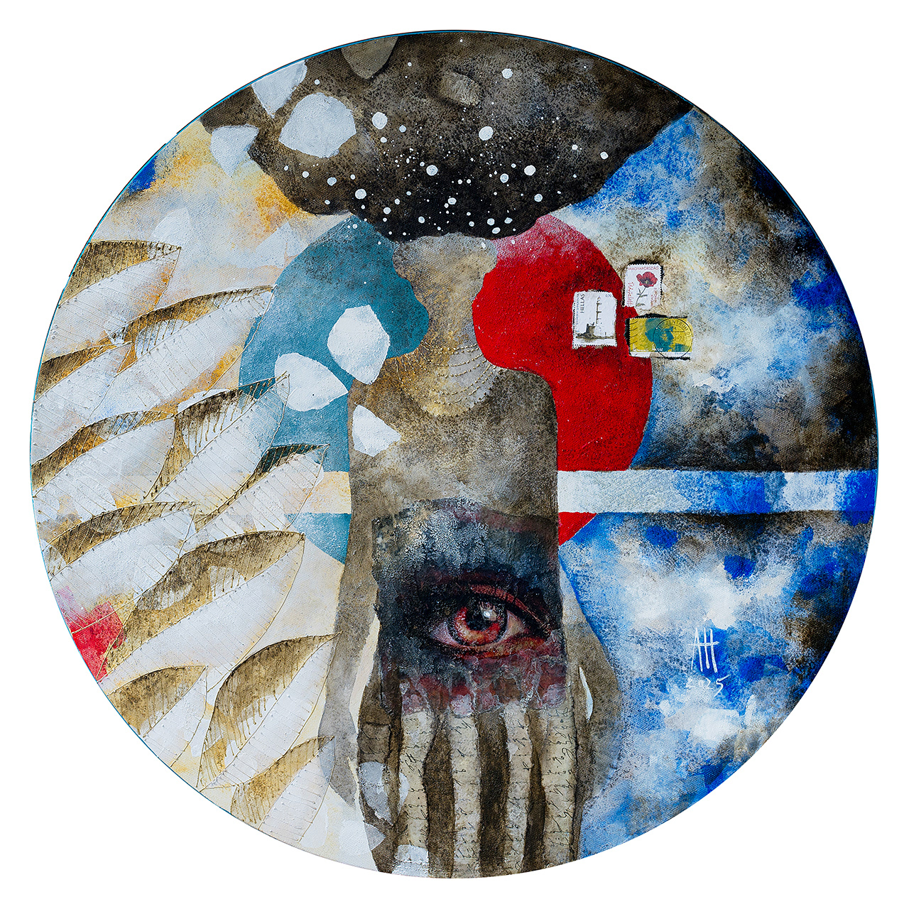 Where is your third eye- mixed media/canvas 60 cm diameter 2025