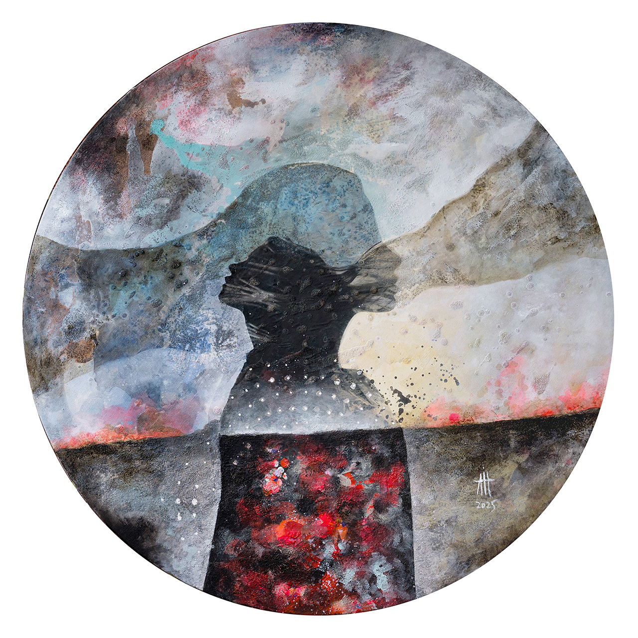Windy mixed media/canvas 60 cm diameter