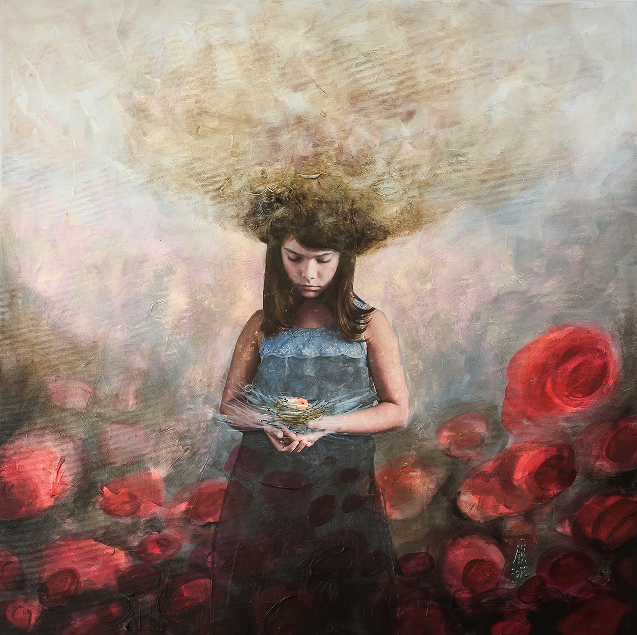 "Hana" 2017 60cm/60cm mixed media/canvas