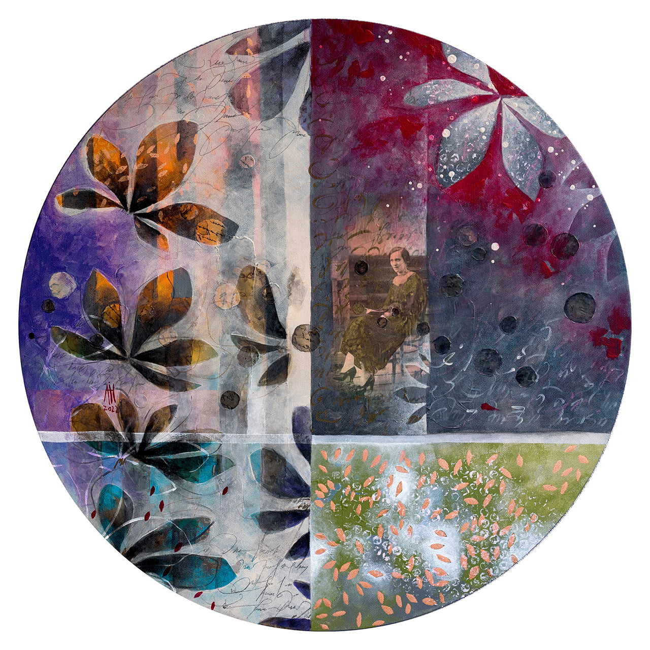 Genealogy - mixed media/canvas 60 cm diameter 2022
