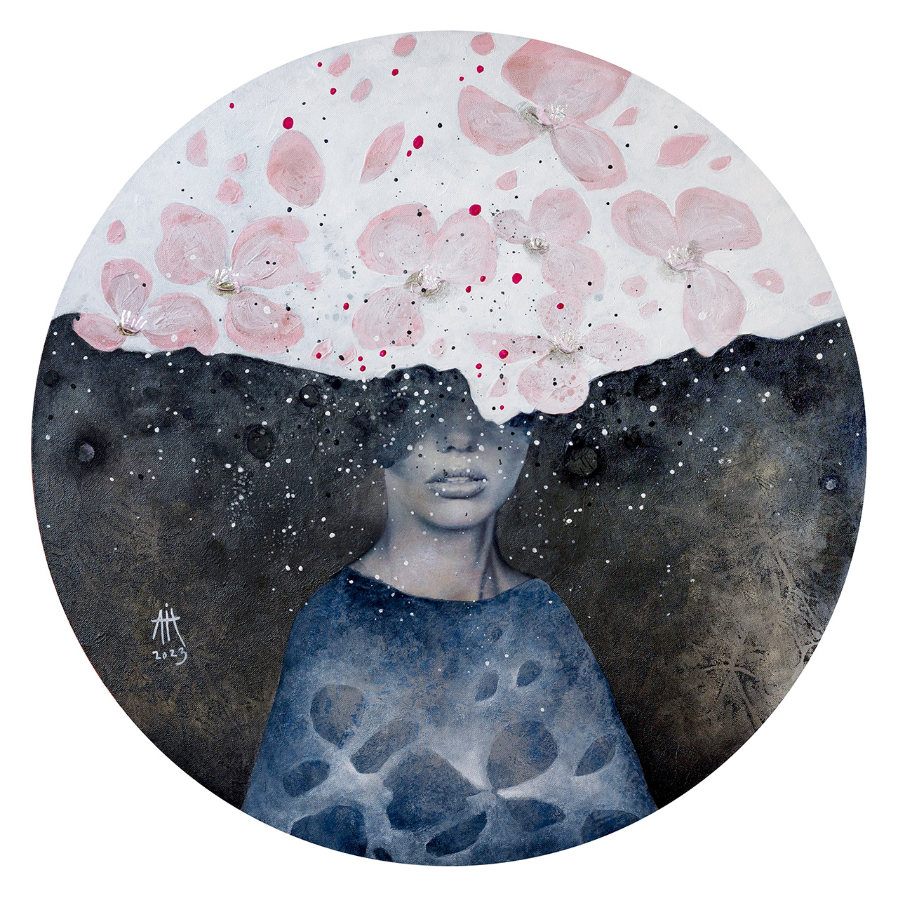 Mixed media/canvas 60 cm diameter