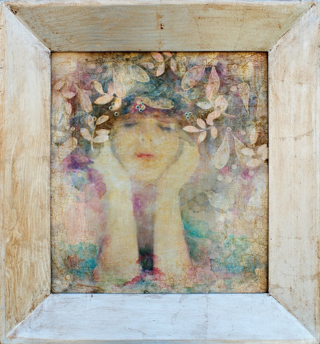 "Portrait in the dream" 2016 40cm/50 cm mixed media/cardboard