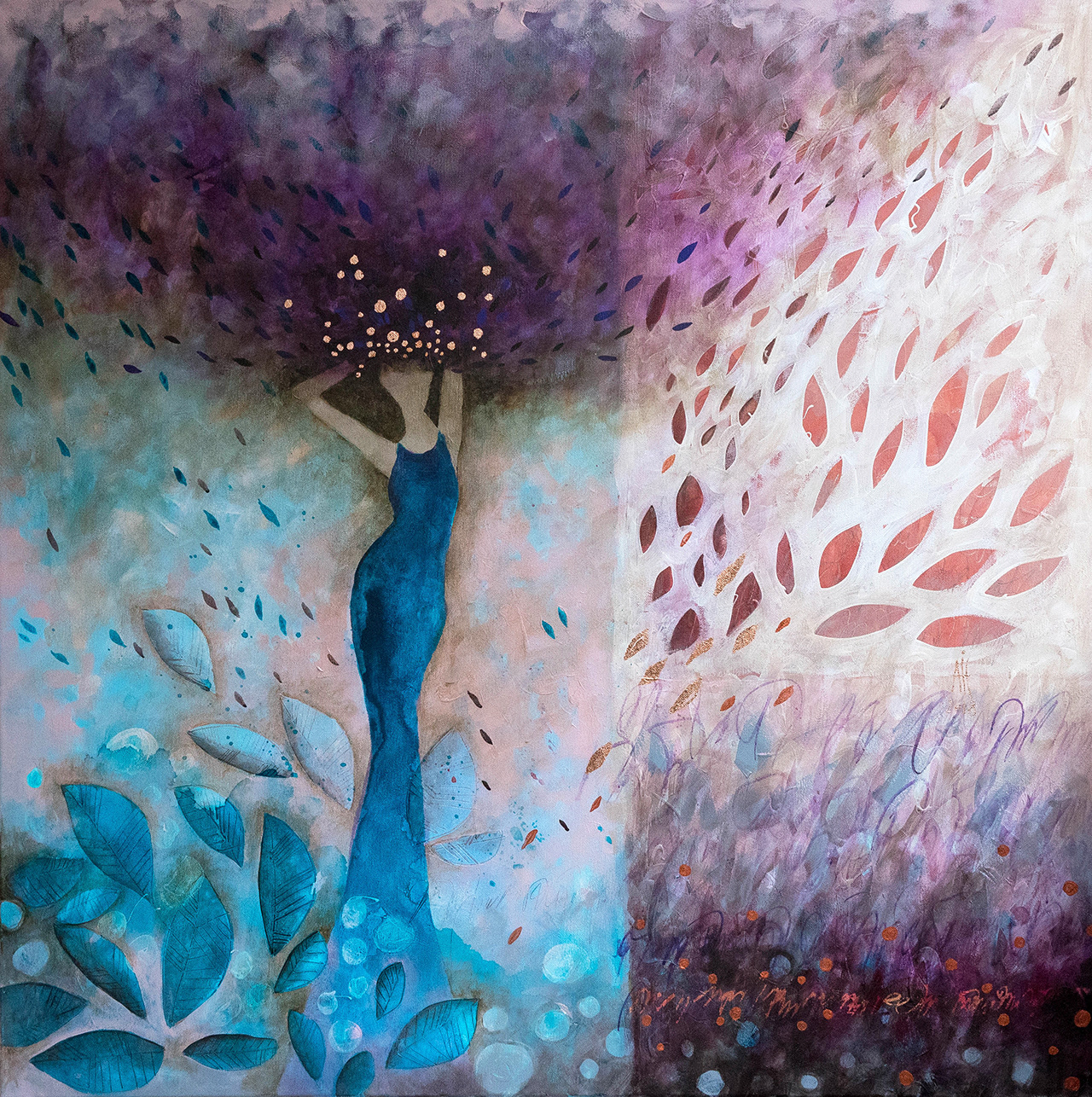 "The Turqoise Dress" 100cm/100cm 2019 acrylic/canvas