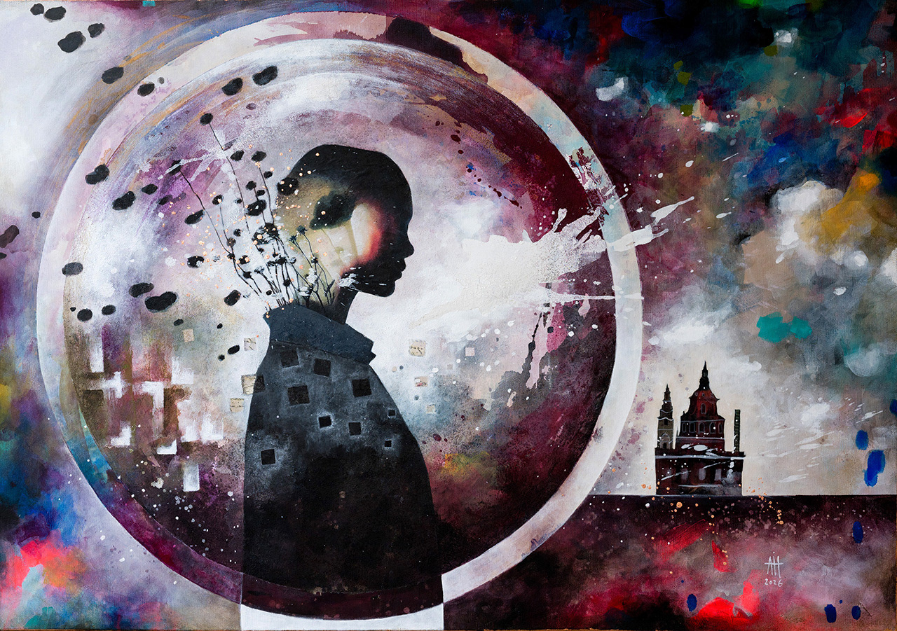 Le Chateau Violet mixed media/canvas 70/100 cm 2026